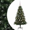 vidaXL Konstgjord julgran med kulor 150 cm 150 LED-lampor Varmvit