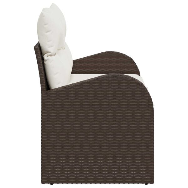vidaXL Trädgårdsoffa Brun 124 x 62 x 69 cm konstrotting