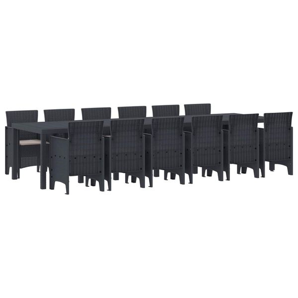 vidaXL Tr&auml;dg&aring;rdsm&ouml;belset 13 pcs Antracit Polt rotting