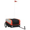 vidaXL Cykelvagn svart och orange 45 kg j&auml;rn