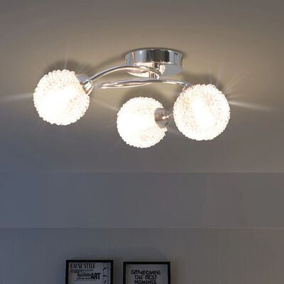 vidaXL Taklampa med 3 LED-glödlampor G9 120 W