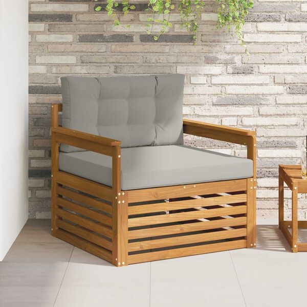 vidaXL Utomhussoffset Massivt akaciatr&auml; och polyester Naturf&auml;rg