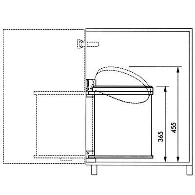 Hailo Sophink för skåp Compact-Box strl M 15 L rostfritt stål 3555-101