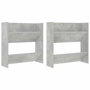 vidaXL V&auml;ggmonterat skost&auml;ll 2 st betonggr&aring; 60x18x60cm konstruerat tr&auml;