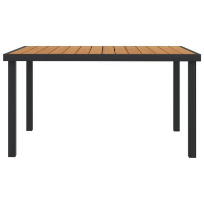 vidaXL Trädgårdsbord brun 140x90x74 cm aluminium och WPC