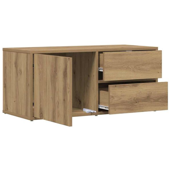 vidaXL Tv-b&auml;nk artisan ek 80x34x35,5 cm konstruerat tr&auml;