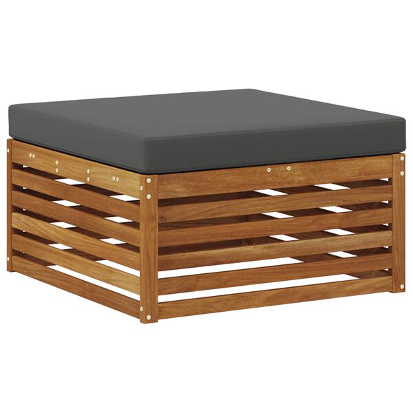 vidaXL Soffgrupper 7 pcs Naturlig och Antracit Massivt Akaciatr&auml;