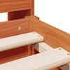 vidaXL S&auml;ng med bokhylla utan madrass vaxbrun 140x190cm massiv furu