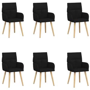 vidaXL Matstolar 6 st Tyg Svart 60 x 56 x 96 cm