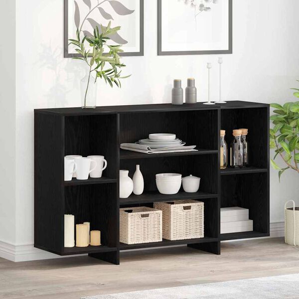 vidaXL Sideboard Svart Ek 120 x 30 x 75 cm Konstruerat tr&auml;