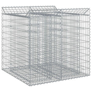 vidaXL Gabion upph&ouml;jd s&auml;ng 2 st 100 x 100 x 100 cm Galvaniserat st&aring;l