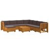 vidaXL Utomhussoffset med kudde 9 Stycke Brun Massivt Akaciatr&auml;