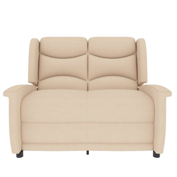 vidaXL Massagefåtölj 2-sits gräddvit tyg