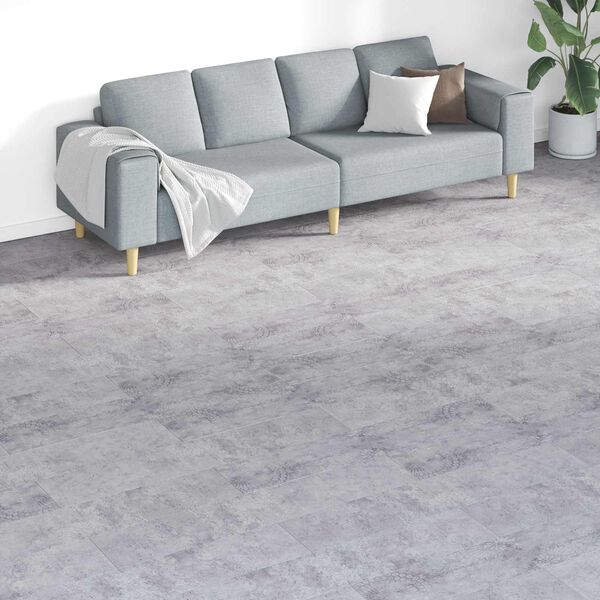 vidaXL Golvplankor 18 pcs Gr&aring; 5,26 m&sup2; PVC