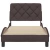 vidaXL Bed Frame without Mattress Dark Brown 90x190 cm Fabric
