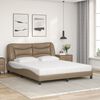 vidaXL Bed with Mattress "Hvar" Cappuccino 160x200 cm Faux Leather