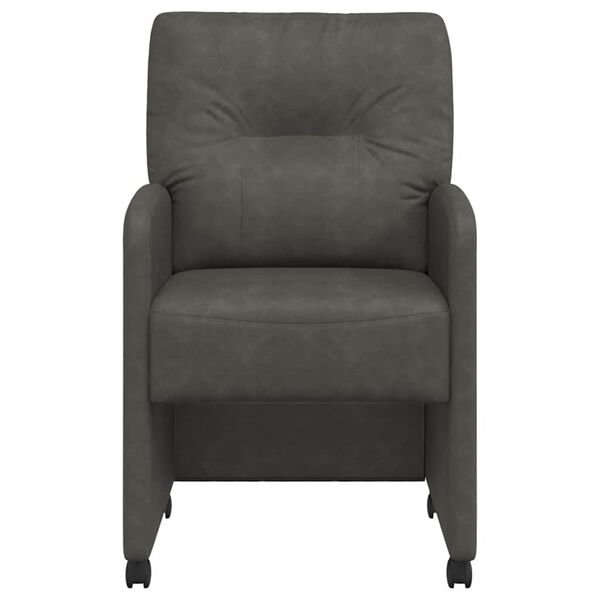 vidaXL Matstolar med hjul 2 pcs Svart 57 x 67 x 95 cm Konstl&auml;der