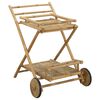 vidaXL Serveringsvagn med hjul Naturlig 79 x 67,5 x 84 cm Bambu