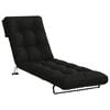 vidaXL Solstol Kudde VIANEN 100% Polyester Svart 200 x 50 x 8 cm