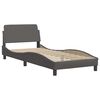 vidaXL Bed Frame without Mattress "Hvar" Grey 80x200 cm Faux Leather