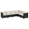 vidaXL Loungegrupp med dynor 6 delar svart konstrotting
