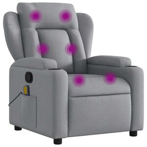 vidaXL Massagef&aring;t&ouml;lj ljusgr&aring; tyg