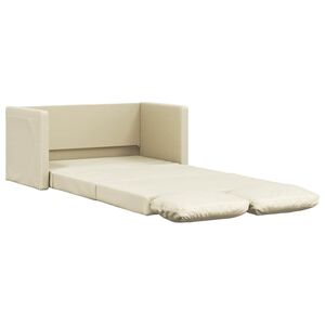 vidaXL Golvb&auml;ddsoffa 2-i-1 gr&auml;ddvit 112x174x55 cm konstl&auml;der