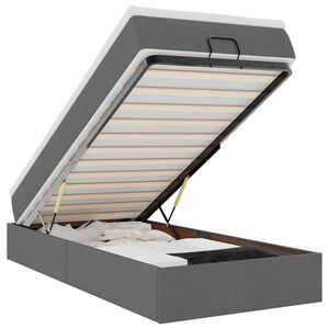 vidaXL Ottoman s&auml;ngram med madrass m&ouml;rkgr&aring; 100x200 cm tyg