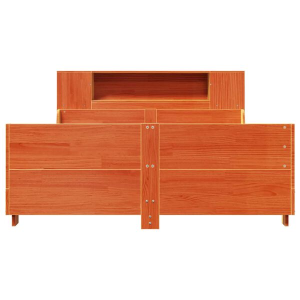 vidaXL S&auml;ngram utan madrass vaxbrun 140x190 cm massiv furu