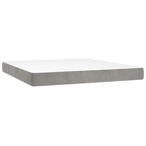 vidaXL Pocketres&aring;rmadrass medium ljusgr&aring; 193x203x20 cm sammet