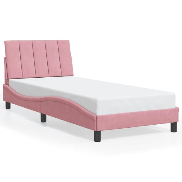 vidaXL Bed Frame without Mattress "Hanko" Pink 90x190 cm Velvet