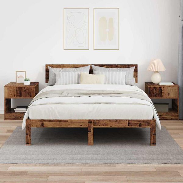 vidaXL Sidobord 2 pcs Gammalt tr&auml; 40,5 x 40 x 45 cm Konstruerat tr&auml;