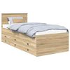 vidaXL S&auml;ngsoffa Sonoma Ek och Svart 100 x 200 cm Konstruerat tr&auml;