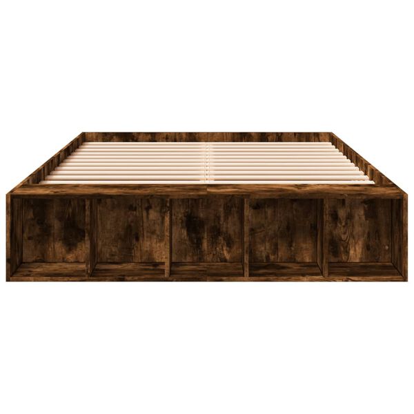 vidaXL Sängram rökfärgad ek 135x190 cm konstruerat trä