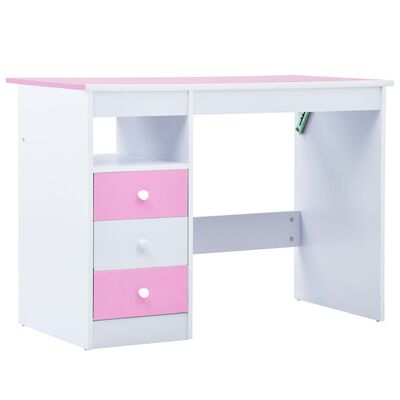 vidaXL Skrivbord för barn lutbart rosa och vit