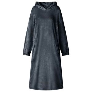 vidaXL Filt-hoodie M&ouml;rkbl&aring; S Flanell