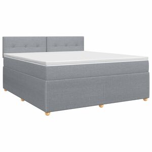 vidaXL Kontinentals&auml;ng med madrass Ljusgr&aring; 160 x 200 cm Tyg