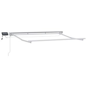 vidaXL Manual Awning Frame with Solar LED 2,5 x 2 m Vit