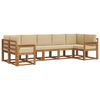 vidaXL Utomhussoffset med kudde 7 pcs Naturlig och Beige