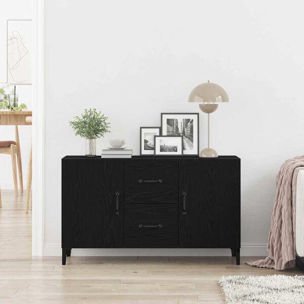 vidaXL Sideboard med låda Svart 100 x 36 x 60 cm Konstruerat trä