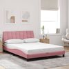 vidaXL Bed Frame with LED without Mattress "Hanko" Pink 140x200 cm Velvet