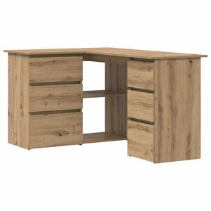 vidaXL H&ouml;rnskrivbord artisan ek 145x100x76 cm konstruerat tr&auml;