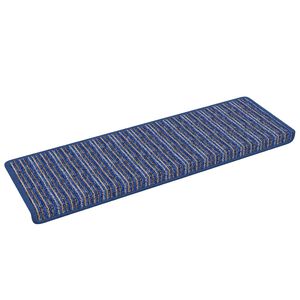 vidaXL Sj&auml;lvh&auml;ftande trappmattor 15 st 65 x 21 x 4 cm Non-Slip Bl&aring;