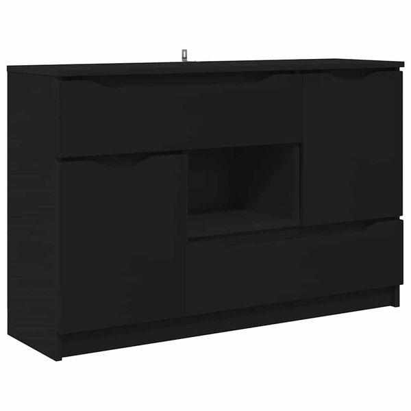 vidaXL Sideboard med l&aring;da Svart 100 x 30 x 65,6 Konstruerat tr&auml;
