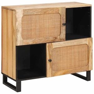 vidaXL Sideboard Brun 80 x 33 x 75 cm Massivt mangotr&auml;