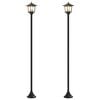 vidaXL Lampstolpsset with LED Bulb 2 st Svart 16 x 16 x 156 cm