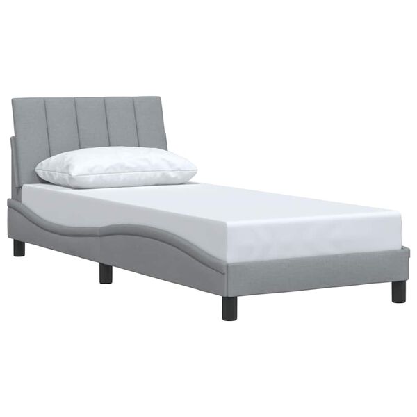 vidaXL Bed Frame without Mattress "Hanko" Light Grey 90x190 cm Fabric