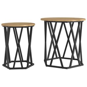 vidaXL Kaffeebord 2 pcs Artisan Ek 50 x 50 x 50 cm