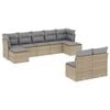 vidaXL Soffgrupp f&ouml;r tr&auml;dg&aring;rden med dynor 9 delar beige konstrotting