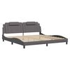 vidaXL Bed Frame "Viana" with LED without Mattress Grey 200x200 cm
